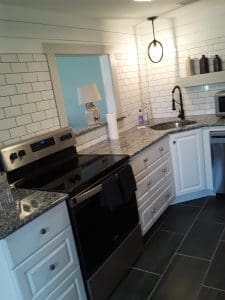 A remodeled kitchen.