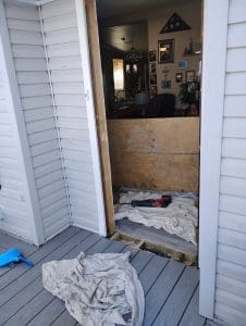A new door being installed.